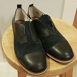 Suede and leather loafers